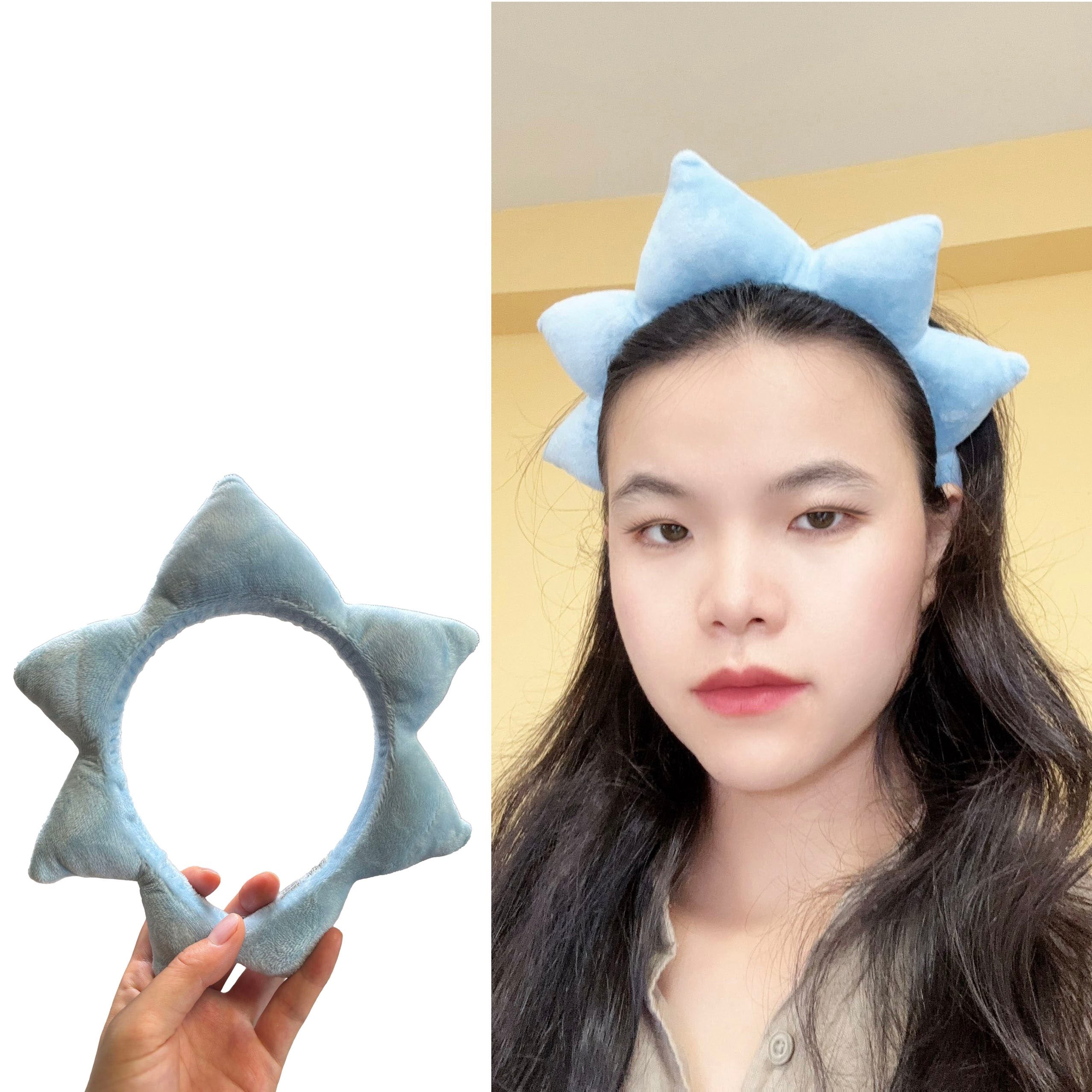 Cute Plush Spiky Spa Headband for Skincare & Makeup