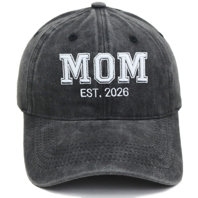 Embroidered MOM / DAD EST. 2026 Baseball Cap,Vintage Washed Cotton Dad Hat
