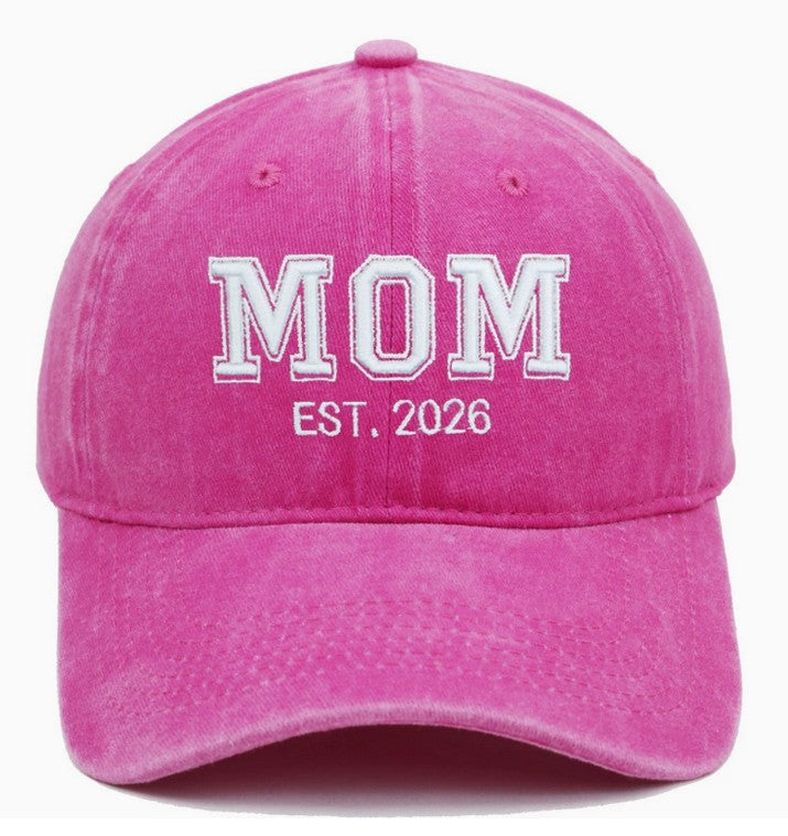 Custom Mom Dad Hat 3D Embroidered with Est Year Baby Announcement Gift