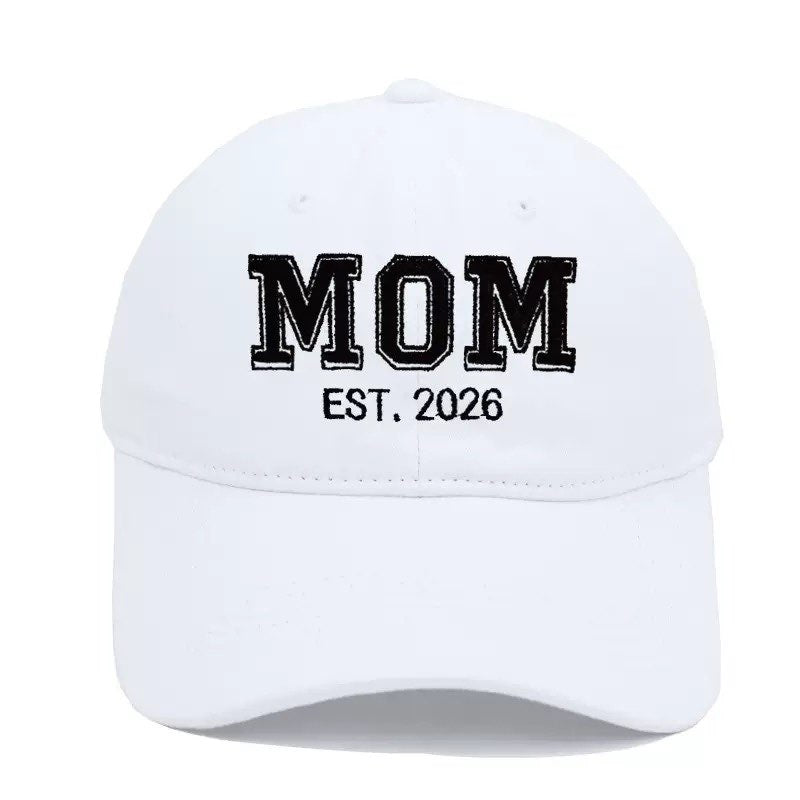 Embroidered MOM / DAD EST. 2026 Baseball Cap,Vintage Washed Cotton Dad Hat