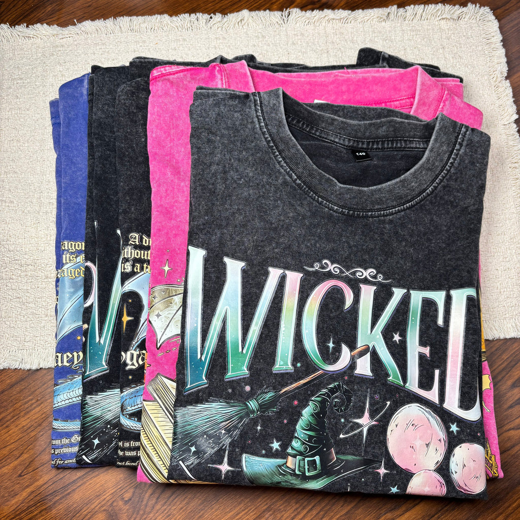 Vintage Washed Cotton Graphic Tee Mystery Box ,Random Oversized T-Shirt