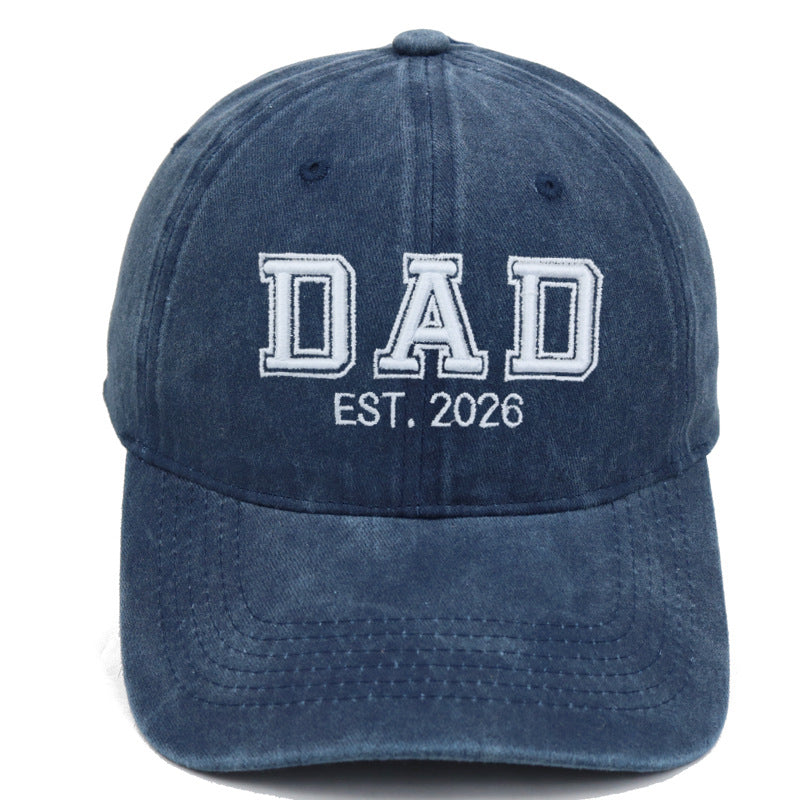 Embroidered MOM / DAD EST. 2026 Baseball Cap,Vintage Washed Cotton Dad Hat