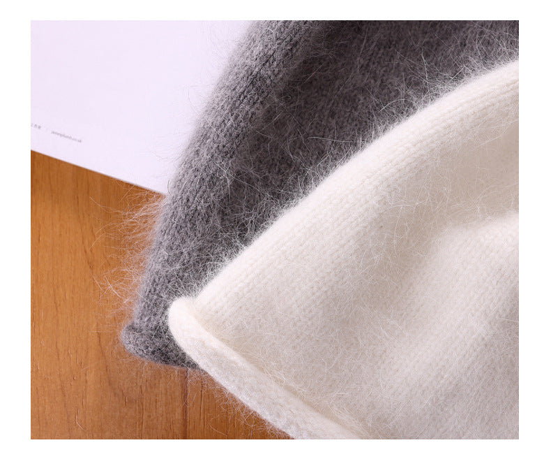 Angora knitted Slouchy Hat Extra Warm Winter Hat