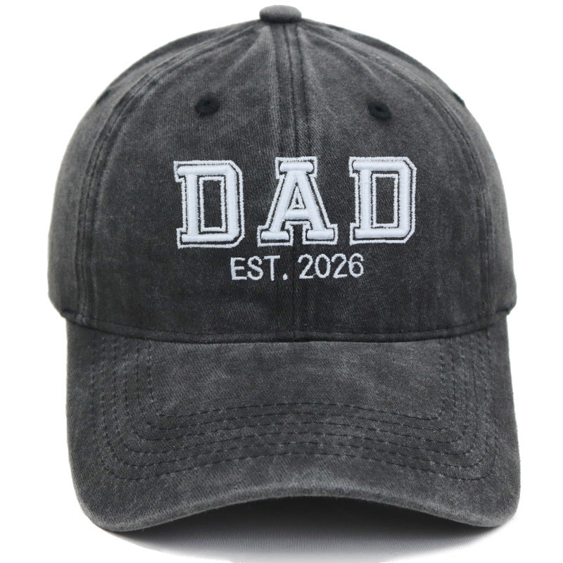 Embroidered MOM / DAD EST. 2026 Baseball Cap,Vintage Washed Cotton Dad Hat