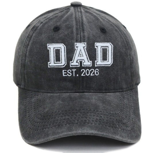 Embroidered MOM / DAD EST. 2026 Baseball Cap,Vintage Washed Cotton Dad Hat