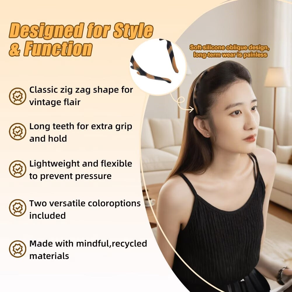 Silicone Comb Headband-Soft, Lightweight & Comfortable