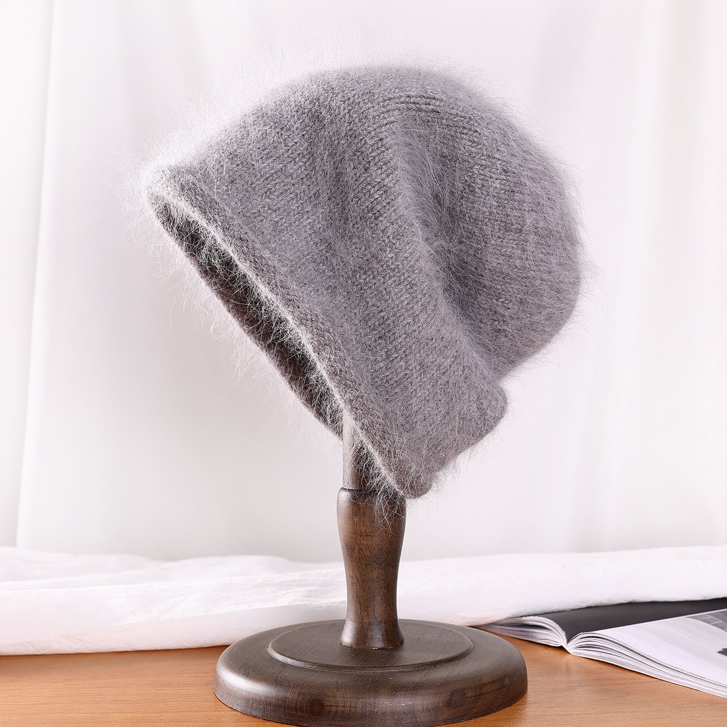Angora knitted Slouchy Hat Extra Warm Winter Hat