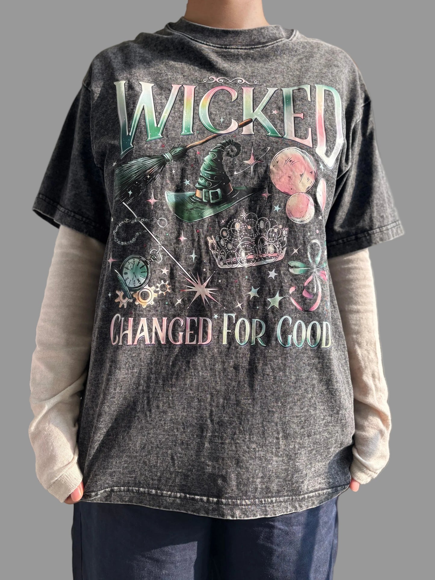 vintage washed graphic t shirt wicked design