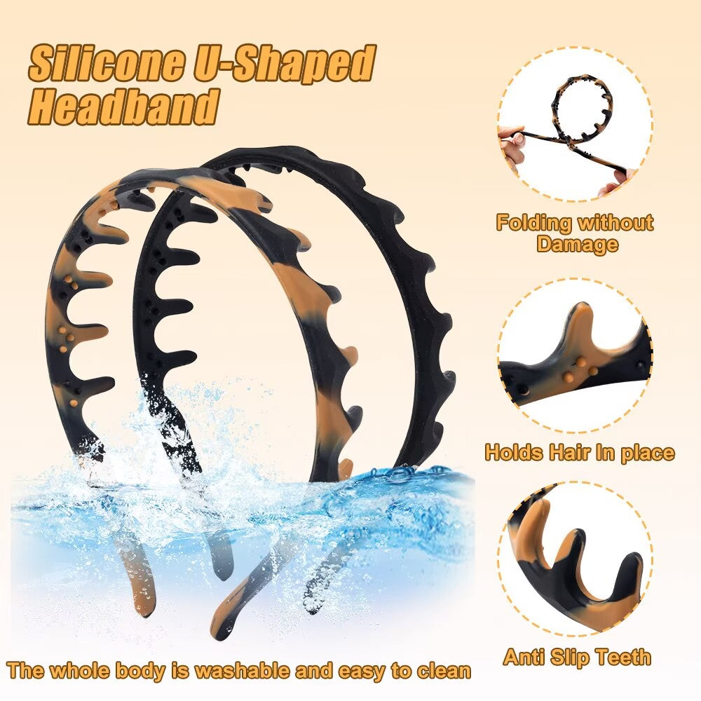 2pcs Silicone Comb Headbands for Women
