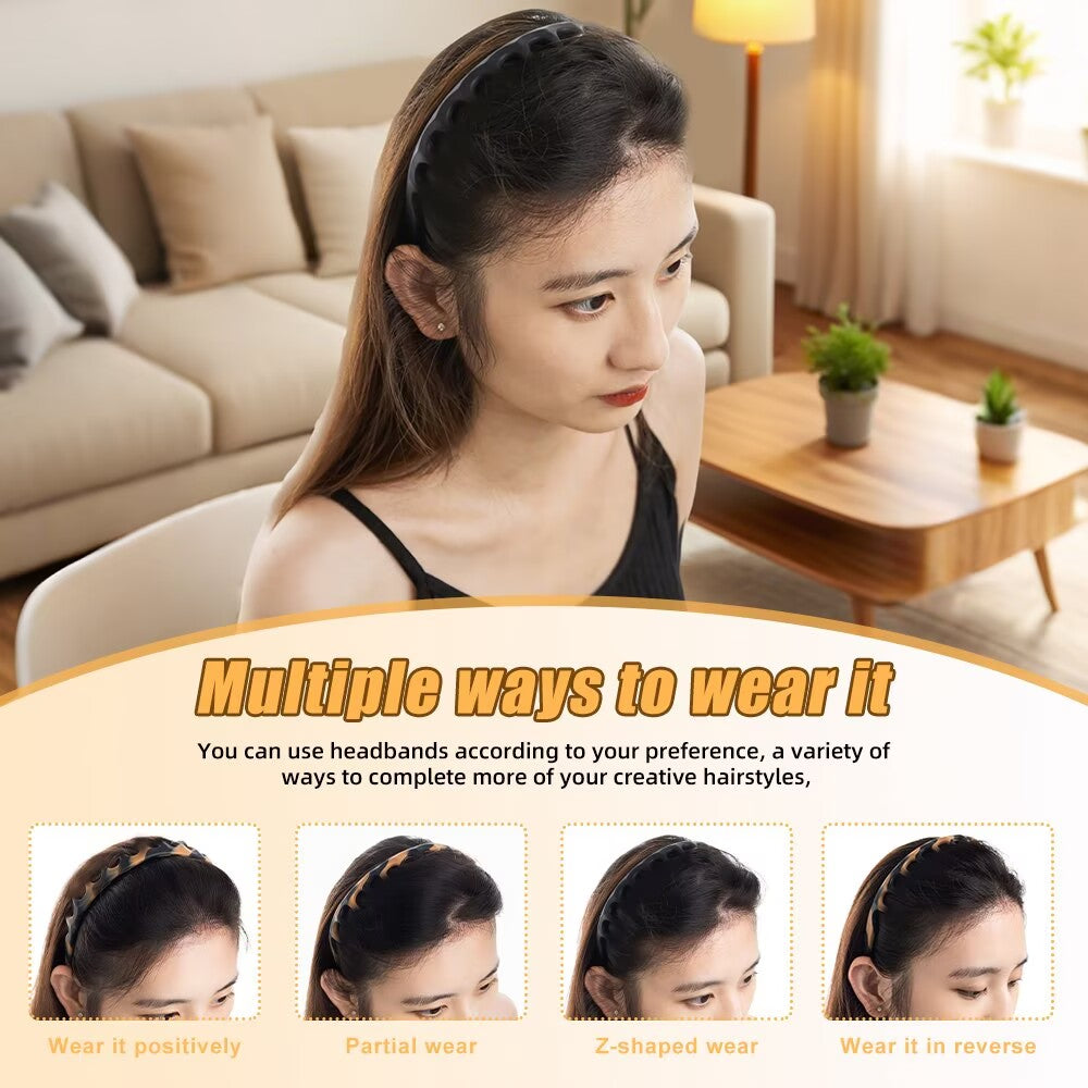 2pcs Silicone Comb Headbands for Women