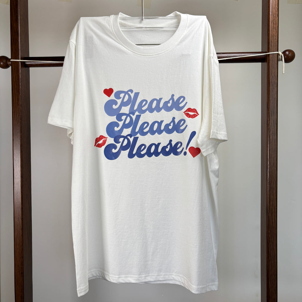cute please please please t-shirt for women