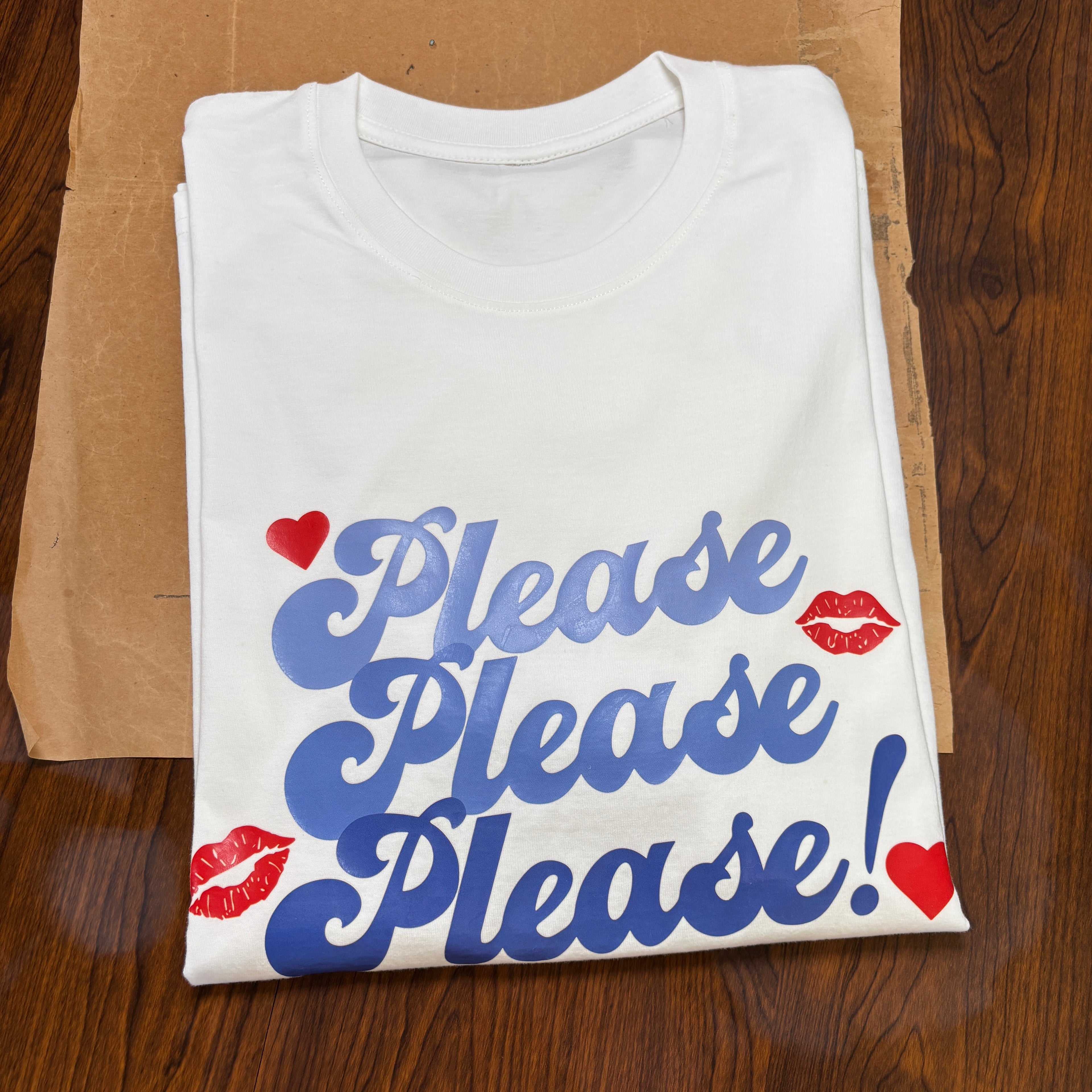 cute please please please t-shirt for women
