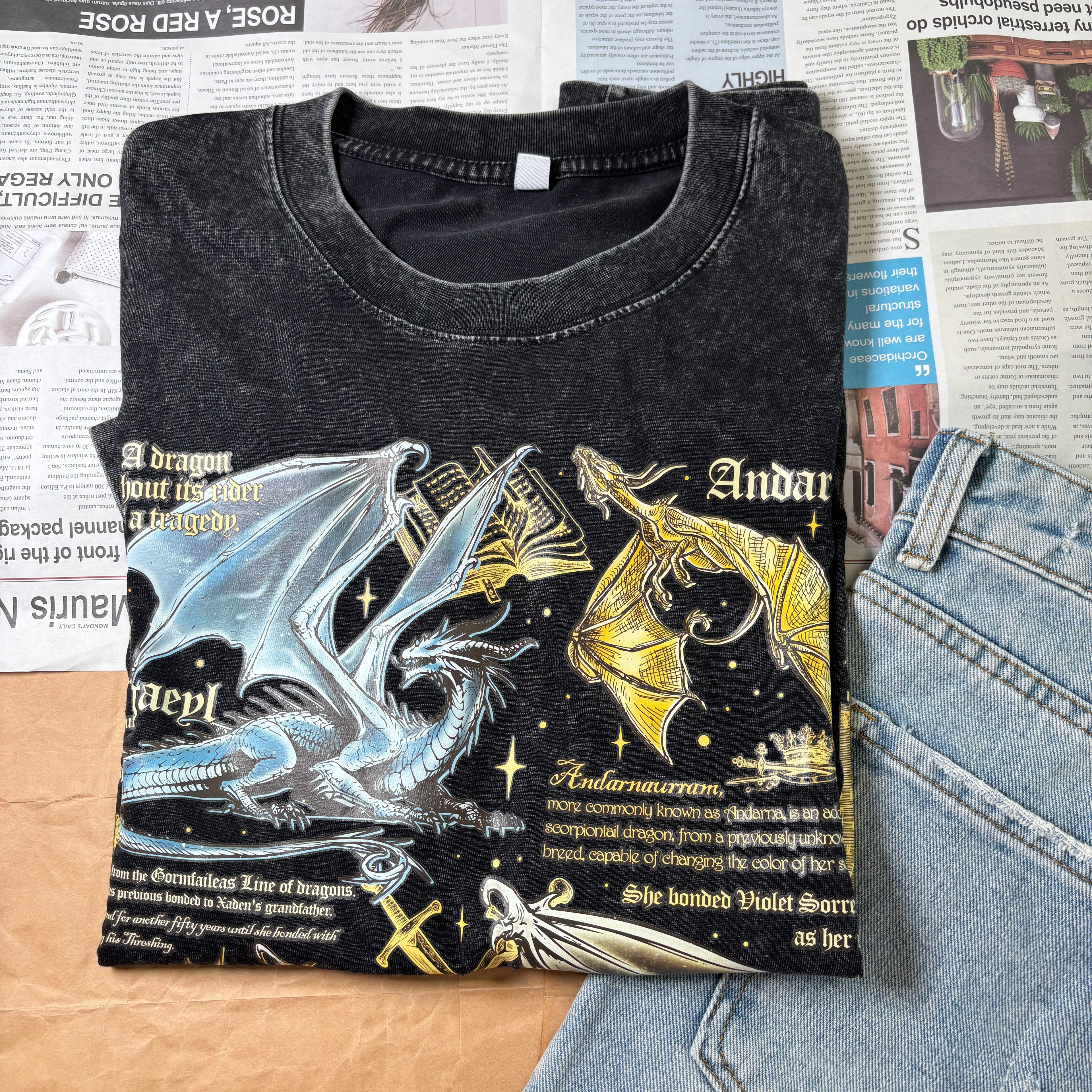 Fourth Wing Dragon Comfort Colors Shirt, Tairn & Andarna T-Shirt, Basgiath War College Shirt, 