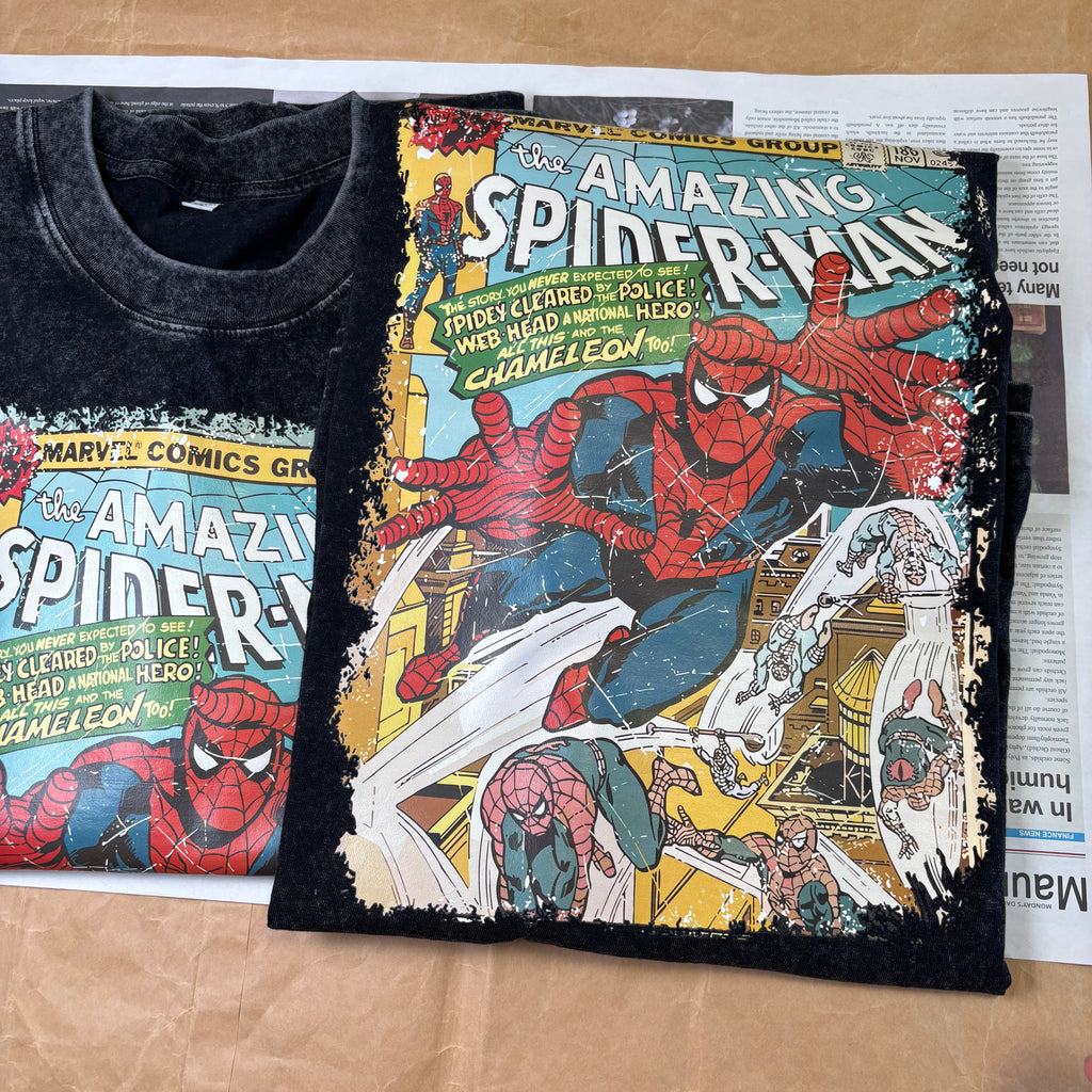 the amazing spideman vintage washed tshirt unisex