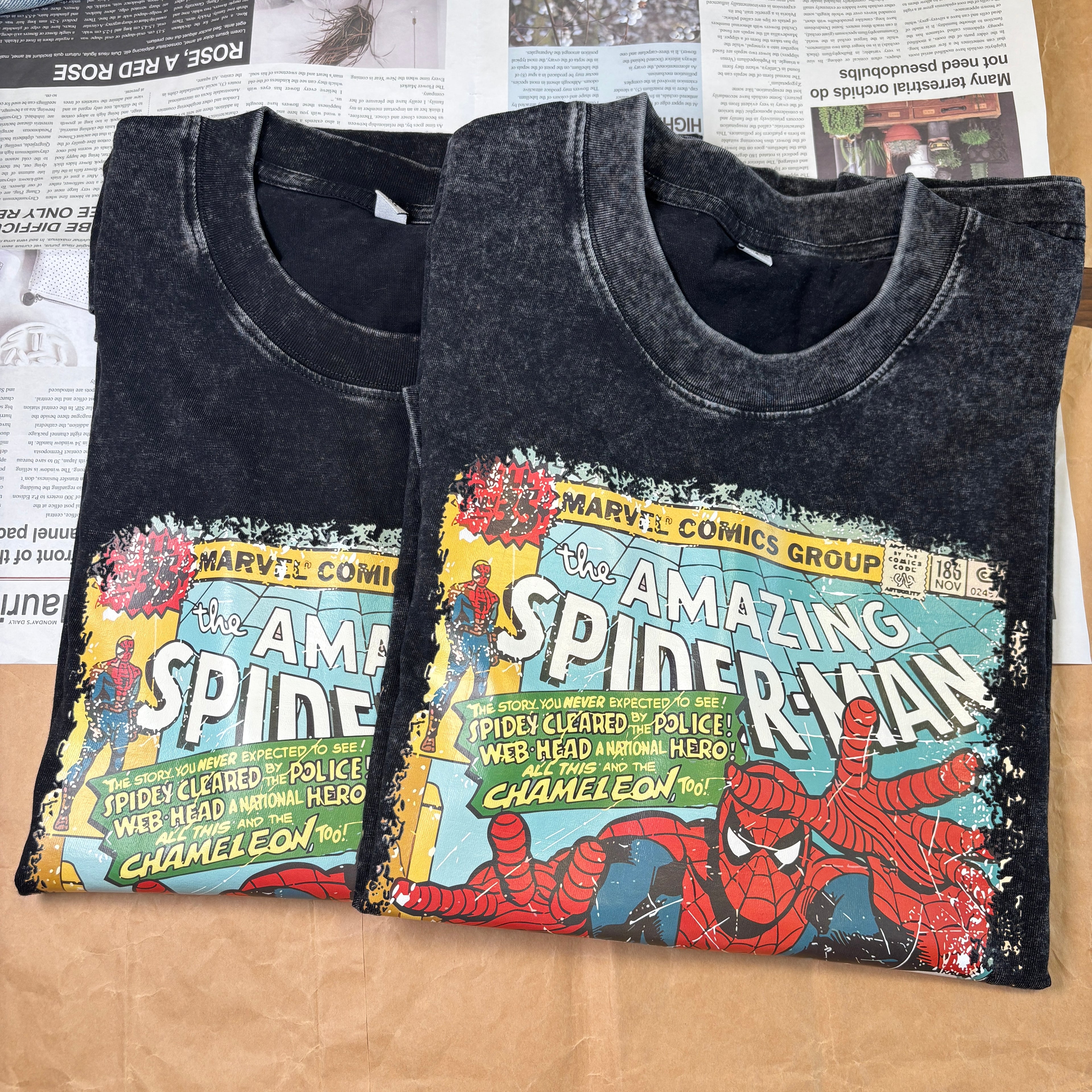 the amazing spideman vintage washed tshirt unisex