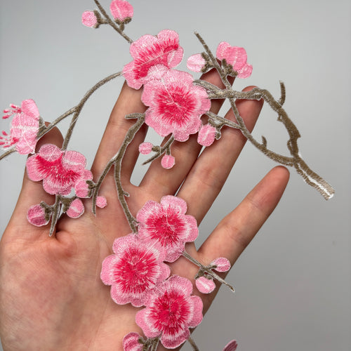 Cherry Blossom iron on Patches for Backpack,Jackets, Bags & DIY Crafts