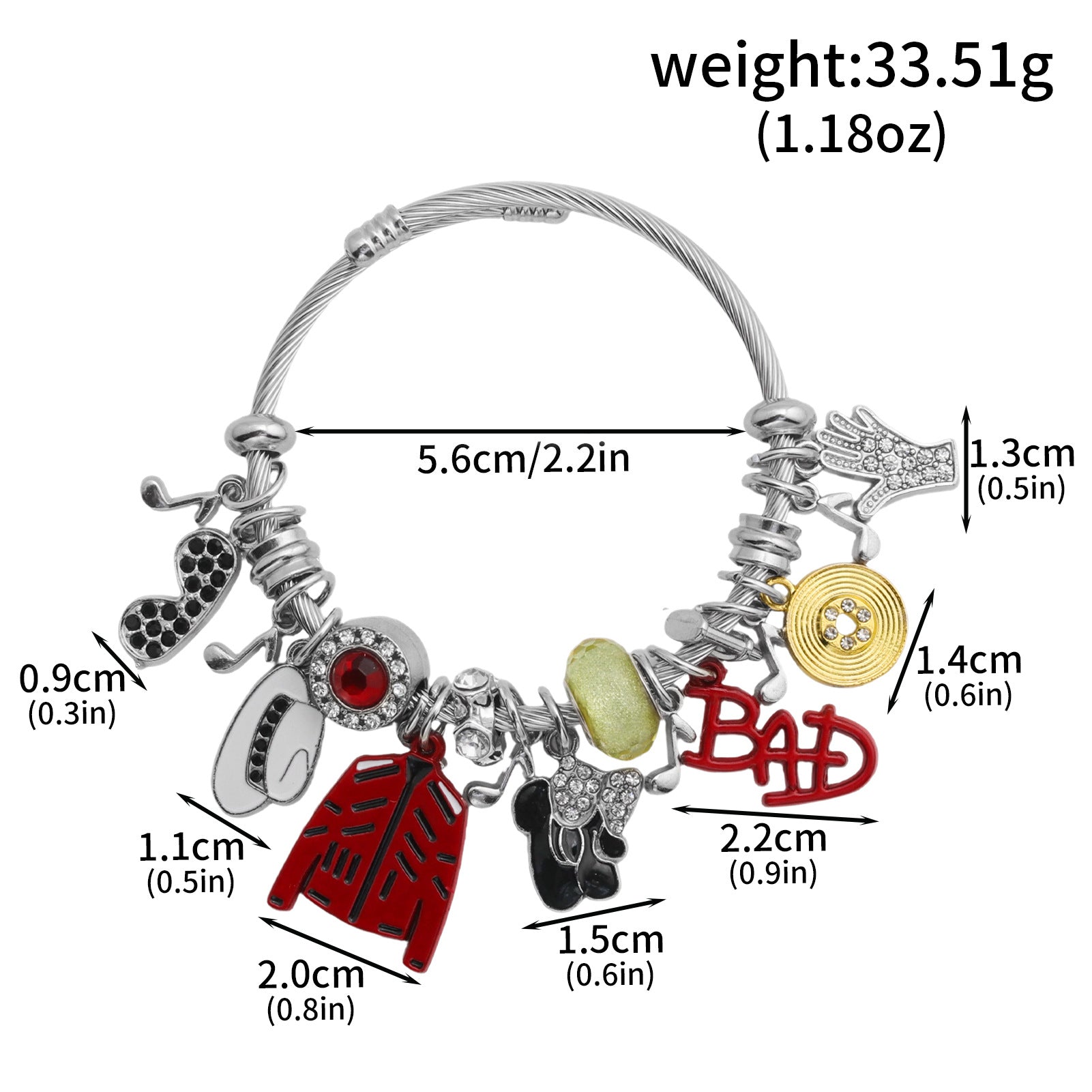 Michael Jackson charm bracelet Jewelry Gift for Fans