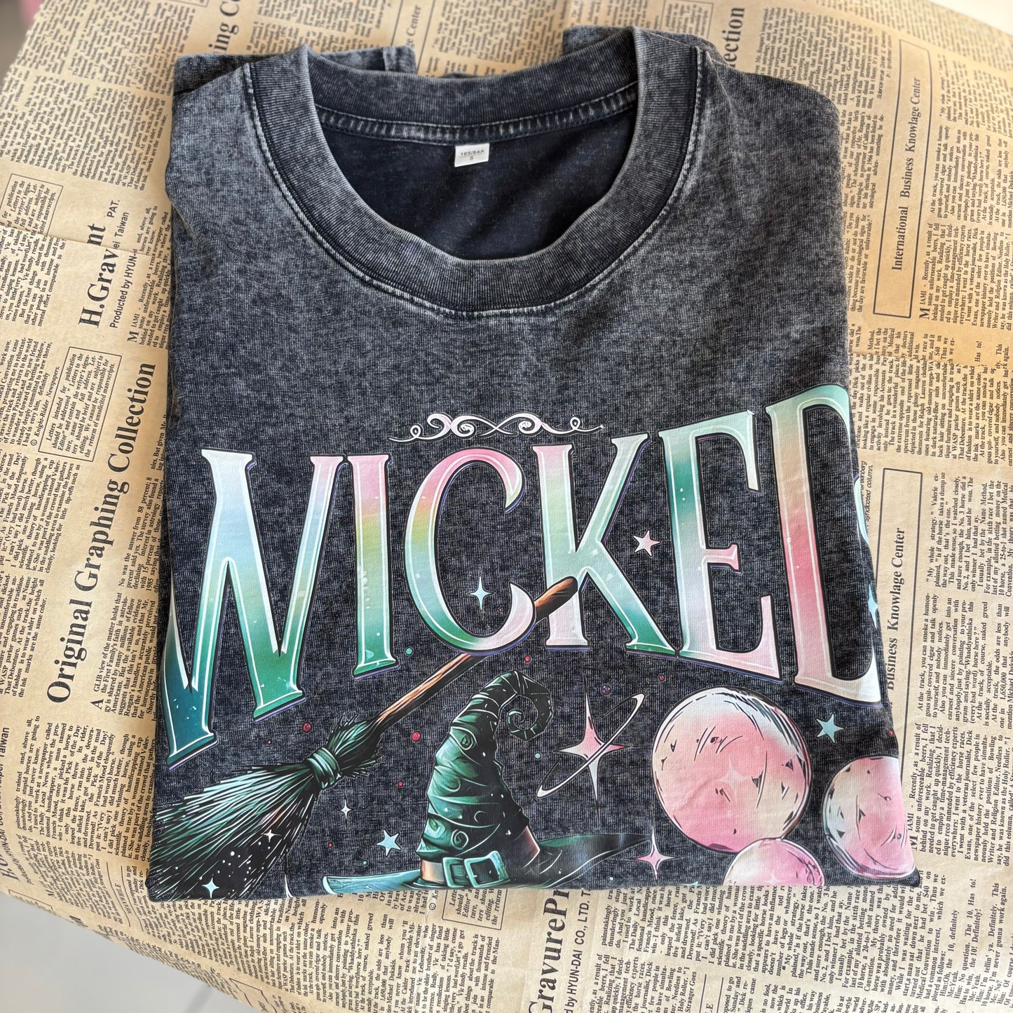 Changed For Good Shirt,Acid washed t-shirt oversized Unisex,Wizard Defying Gravity Tee, Broomstick Magic