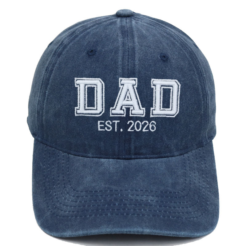 Custom Mom Dad Hat 3D Embroidered with Est Year Baby Announcement Gift