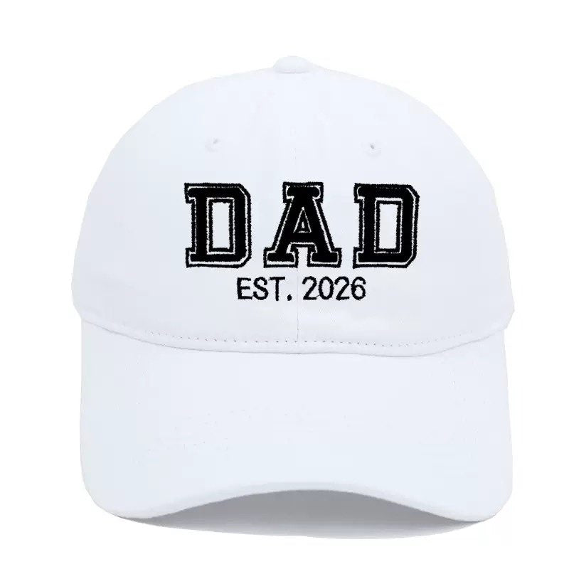 Embroidered MOM / DAD EST. 2026 Baseball Cap,Vintage Washed Cotton Dad Hat